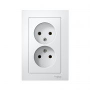 Розетка 2-м Atlas Design без заземл. 16А в сборе бел. SchE ATN000120 ATN000120
