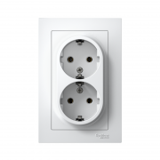 Розетка 2-м Atlas Design с заземл. 16А в сборе бел. SchE ATN000124 ATN000124