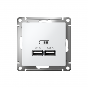 Механизм розетки USB Atlas Design 5В 1порт х 2.1А 2порта х 1.05А бел. SchE ATN000133 ATN000133