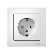 Розетка Atlas Design с заземл. защ. шторки 16А в сборе бел. SchE ATN000144 ATN000144