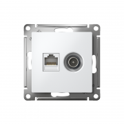 Механизм розетки 2-м Atlas Design комп. RJ45 кат.5E+TV бел. SchE ATN000189 ATN000189