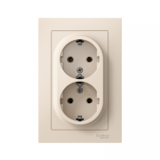 Розетка 2-м Atlas Design с заземл. 16А в сборе беж. SchE ATN000224 ATN000224