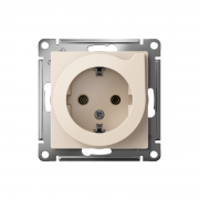 Механизм розетки 1-м СП Atlas Design с заземл. защ. шторки с выталк. 16А беж. SchE ATN000247 ATN000247
