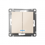 Механизм выключателя 2-кл. СП Atlas Design 10А IP20 (сх. 5а) 10AX с подсветкой беж. SchE ATN000253 ATN000253