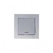 Механизм выключателя 1-кл. СП Atlas Design 10А IP20 (сх. 1а) 10AX с подсветкой алюм. SchE ATN000313 ATN000313