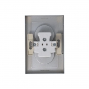 Розетка 2-м СП AtlasDesign 16А IP20 без заземл. в сборе алюм. SE ATN000320 ATN000320