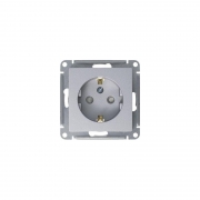 Механизм розетки 1-м СП AtlasDesign 16А IP20 с заземл. защ. шторки алюм. SchE ATN000345 ATN000345