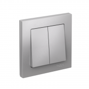 Выключатель 2-кл. СП AtlasDesign 10А IP20 (сх. 5) 10AX в сборе алюм. SE ATN000352 ATN000352