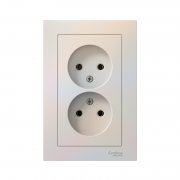 Розетка 2-м СП AtlasDesign 16А IP20 без заземл. в сборе жемчуж. SE ATN000420 ATN000420