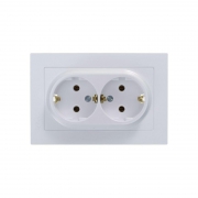 Розетка 2-м Atlas Design с заземл. 16А в сборе жемчуг SchE ATN000424 ATN000424