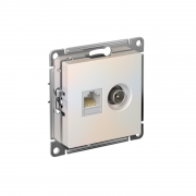 Розетка компьютерная + телевизионная 2-м AtlasDesign RJ45 кат.5E + TV механизм жемчуж. SE ATN000489 ATN000489
