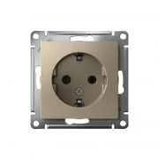 Розетка 1-м СП AtlasDesign 16А IP20 с заземл. механизм шампань SE ATN000543 ATN000543