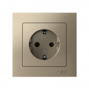 Розетка 1-м СП AtlasDesign 16А IP20 с заземл. защ. шторки в сборе шампань SchE ATN000544 ATN000544