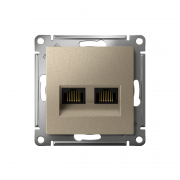 Розетка компьютерная 2-м AtlasDesign RJ45 кат.5E механизм шампань SchE ATN000585 ATN000585