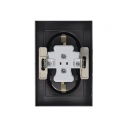 Розетка 2-м Atlas Design с заземл. 16А в сборе мокко SchE ATN000624 ATN000624