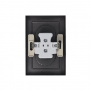 Розетка 2-м Atlas Design без заземл. 16А в сборе мокко SchE ATN000620 ATN000620