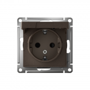 Розетка 1-м СП AtlasDesign 16А IP20 с заземл. защ. шторки с крышкой механизм мокко SchE ATN000646 ATN000646