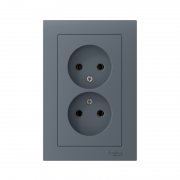 Розетка 2-м Atlas Design без заземл. 16А в сборе грифель SchE ATN000720 ATN000720