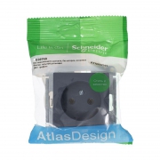 Механизм розетки 1-м СП Atlas Design без заземл. 16А грифель SchE ATN000741 ATN000741
