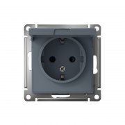 Розетка 1-м СП AtlasDesign 16А IP20 с заземл. защ. шторки с крышкой механизм грифель SchE ATN000746 ATN000746