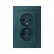 Розетка 2-м СП AtlasDesign 16А IP20 без заземл. в сборе изумруд SE ATN000820 ATN000820