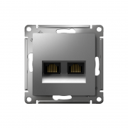 Розетка компьютерная 2-м AtlasDesign RJ45 кат.5E механизм сталь SchE ATN000985 ATN000985