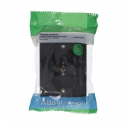 Розетка 2-м Atlas Design с заземл. 16А в сборе карбон SchE ATN001024 ATN001024