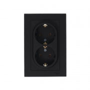 Розетка 2-м Atlas Design с заземл. 16А в сборе карбон SchE ATN001024 ATN001024
