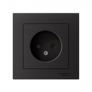 Розетка 1-м СП AtlasDesign 16А IP20 без заземл. в сборе карбон SchE ATN001040 ATN001040