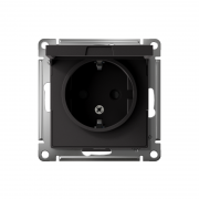 Механизм розетки 1-м СП AtlasDesign 16А IP20 с заземл. защ. шторки с крышкой карбон SchE ATN001046 ATN001046