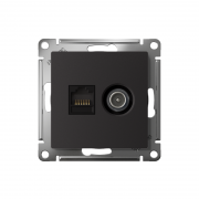 Механизм розетки 2-м Atlas Design комп. RJ45 кат.5E+TV карбон SchE ATN001089 ATN001089