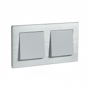 Рамка 2-м Atlas Design NATURE металл серебр. SchE ATN312102 ATN312102