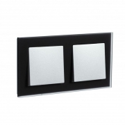 Рамка 2-м Atlas Design NATURE мат. стекло черн. SchE ATN331002 ATN331002