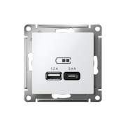 Розетка USB AtlasDesign тип A+C 5В/2.4А 2х5В/1.2А механизм бел. SE ATN000139 ATN000139