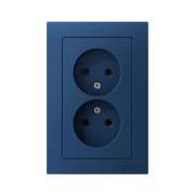 Розетка 2-м AtlasDesign 16А без заземл в сборе аквамарин SE ATN001120 ATN001120