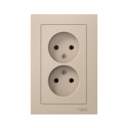 Розетка 2-м. AtlasDesign 16А без заземл. в сборе песочн. SE ATN001220 ATN001220