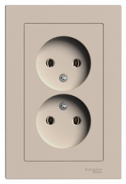 Розетка 2-м. AtlasDesign 16А без заземл. в сборе песочн. SE ATN001220 ATN001220