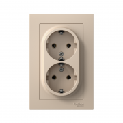 Розетка 2-м. AtlasDesign 16А с заземл. в сборе песочн. SE ATN001224 ATN001224
