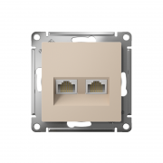 Розетка компьютерная 2-м AtlasDesign RJ45+RJ45 кат.5E механизм песочн. SE ATN001285 ATN001285