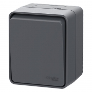 Выключатель 1-кл. AtlasDesign Profi54 IP54 ОП кнопочный 10АХ антрацит SE ATN544015 ATN544015