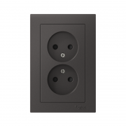 Розетка двойная AtlasDesign без заземл.16А в сборе базальт SE ATN001420 ATN001420