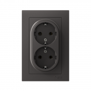 Розетка двойная AtlasDesign с заземл. 16А в сборе базальт SE ATN001424 ATN001424