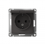 Розетка AtlasDesign 16А IP20 с заземл. защ. шторки с крышкой механизм базальт SE ATN001446 ATN001446