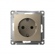 Розетка AtlasDesign 16А с заземл. быстрозажим. клем. механизм шампань SE ATN000543S ATN000543S