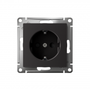 Розетка AtlasDesign 16А с заземл. защ. шторки быстрозажим. клем. механизм карбон SE ATN001045S ATN001045S