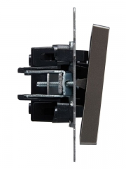 Выключатель проходной 1-кл. СП BRITE ВС10-1-6-БрС 10А сталь IEK BR-V12-0-10-K46 BR-V12-0-10-K46