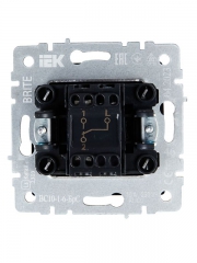 Выключатель проходной 1-кл. СП BRITE ВС10-1-6-БрС 10А сталь IEK BR-V12-0-10-K46 BR-V12-0-10-K46