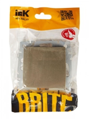 Выключатель проходной 1-кл. СП BRITE ВС10-1-6-БрШ 10А шампань IEK BR-V12-0-10-K37 BR-V12-0-10-K37
