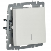 Выключатель 1-кл. СП BRITE ВС10-1-1-БрБ 10А с инд. бел. IEK BR-V10-1-10-K01 BR-V10-1-10-K01