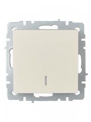 Выключатель 1-кл. СП BRITE ВС10-1-1-БрКр 10А с инд. беж. IEK BR-V10-1-10-K10 BR-V10-1-10-K10